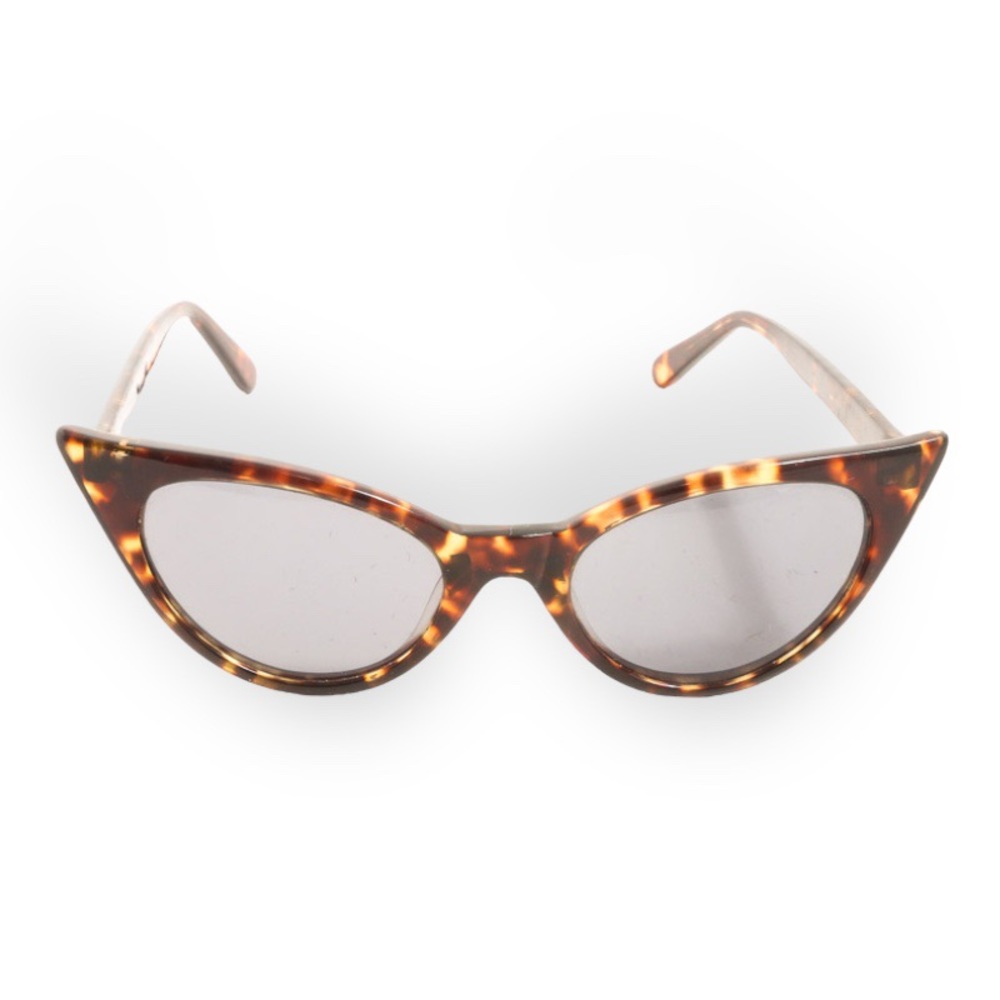 Like New Anonymous Brown Crackled Tortoise Retro Cat Eye Sunglasses
